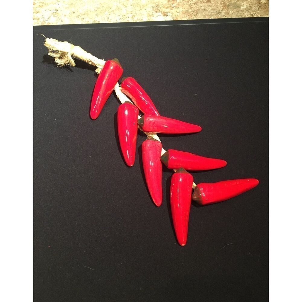 Ceramic Red Chili Pepper Strand - 16"